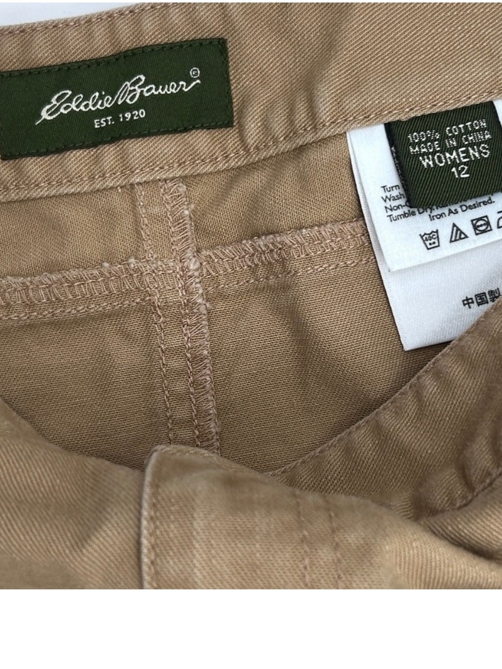 Vintage Y2K Eddie Bauer Classic Khaki Utility Maxi Skirt, size 12 - Picture 2 of 9